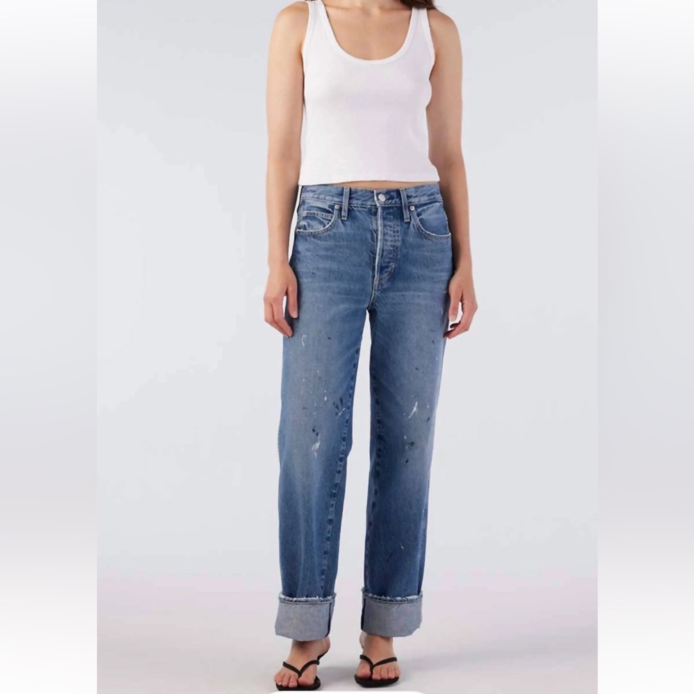 AMO Sonia Cuffed Jean Shatter Blue 29 $208 retail